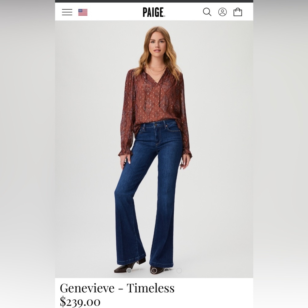 PAIGE Genevieve high waist flare jeans, size 27